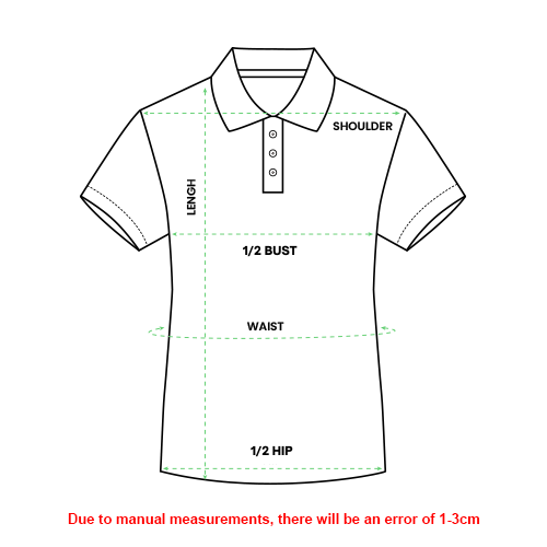 women polo shirt size chart