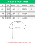 all over print kid t-shirt size chart