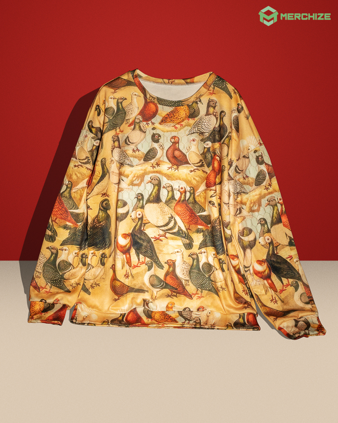All-Over Print Unisex Drop-shoulder Sweater (Made in China)