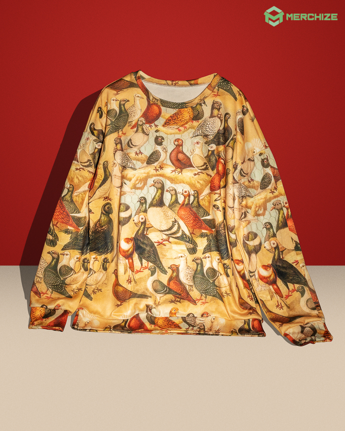 All Over Print Unisex Drop shoulder Sweater Made in China