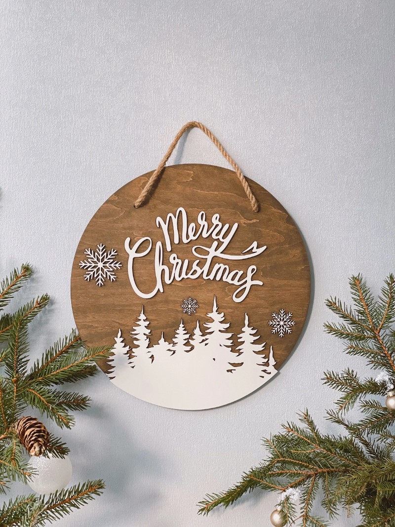 winning holiday print on demand product wood sign
