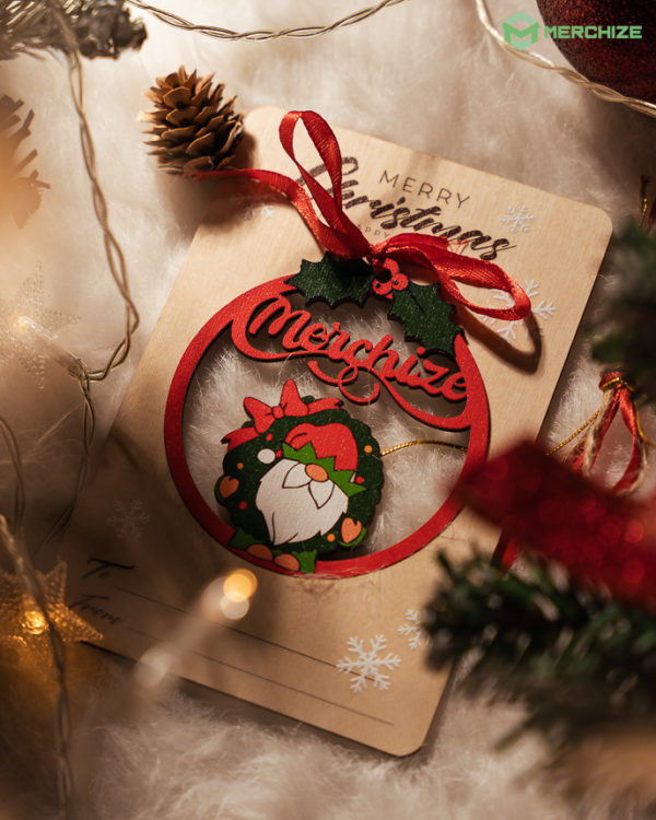 personalized Wood Ornament Greeting Card