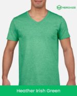 unisex v-neck t-shirt heather irish green
