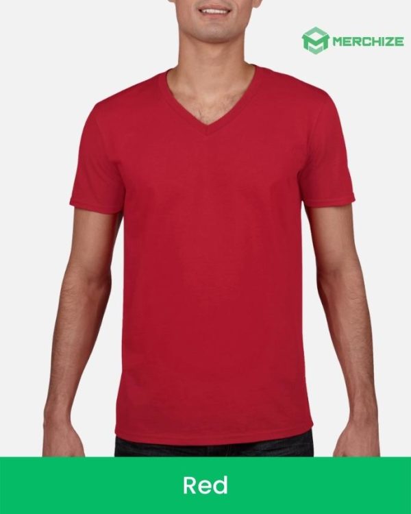 unisex v-neck t-shirt red