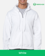zip hoodie white