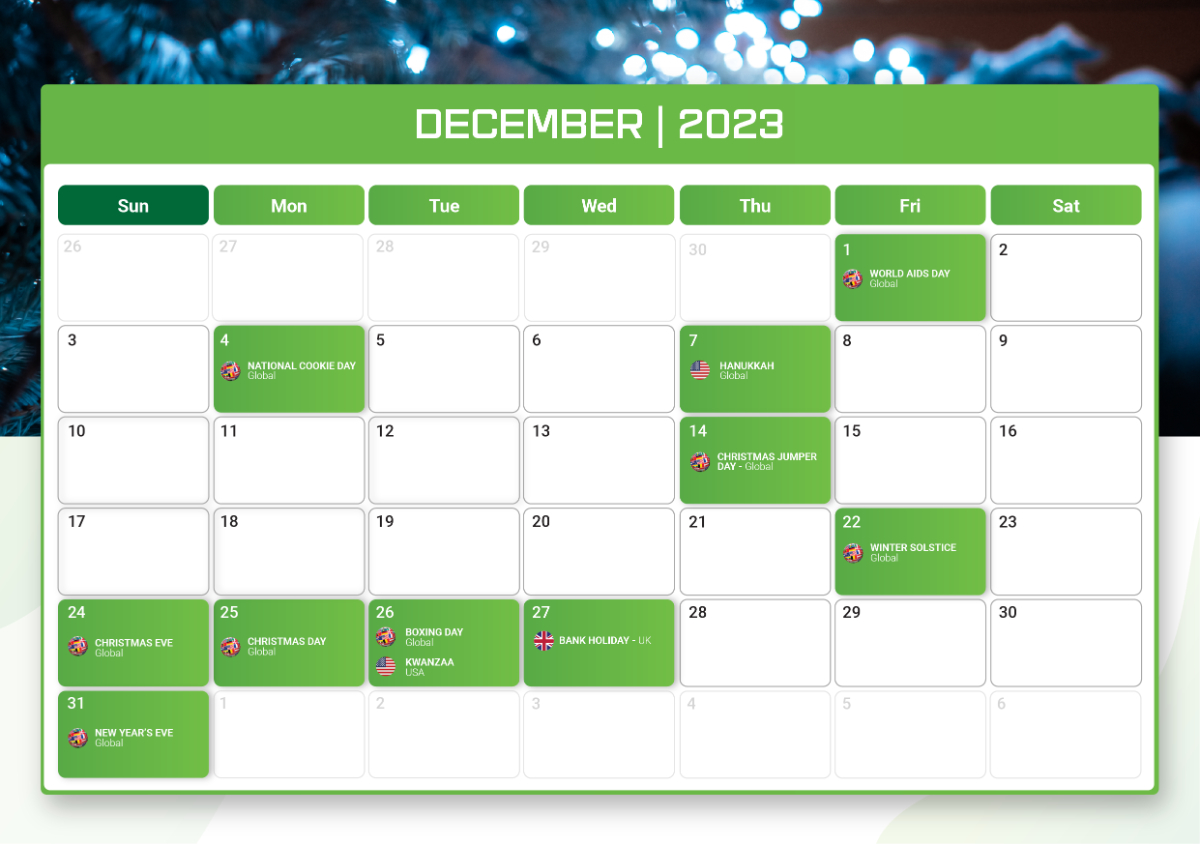 ecommerce Calendar Merchize 2023 december
