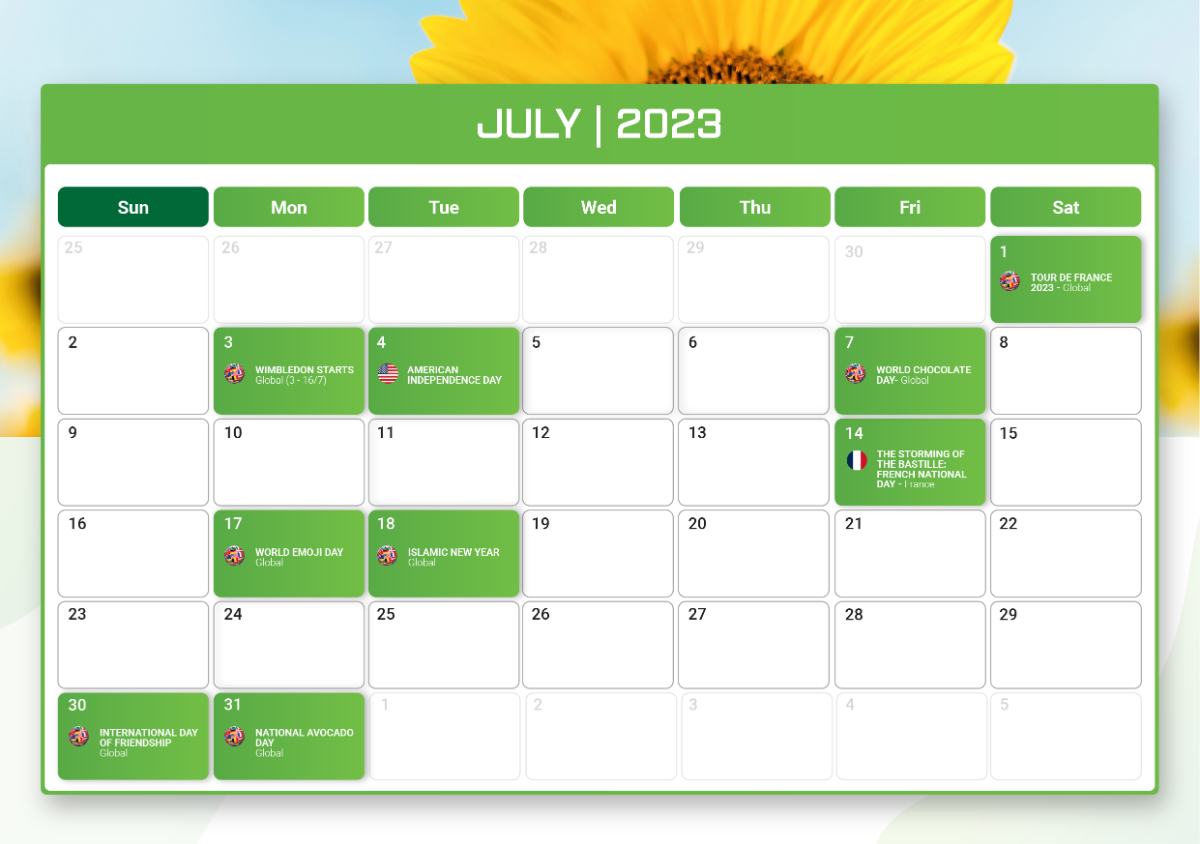 ecommerce Calendar Merchize 2023 july