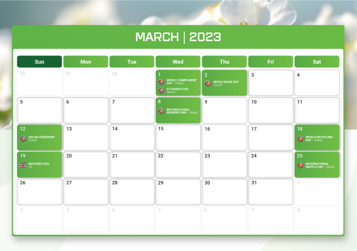 ecommerce Calendar Merchize 2023 march