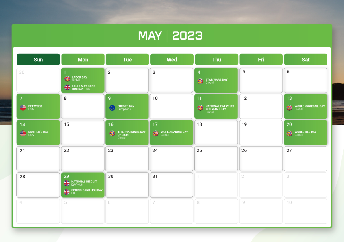 ecommerce Calendar Merchize 2023 may