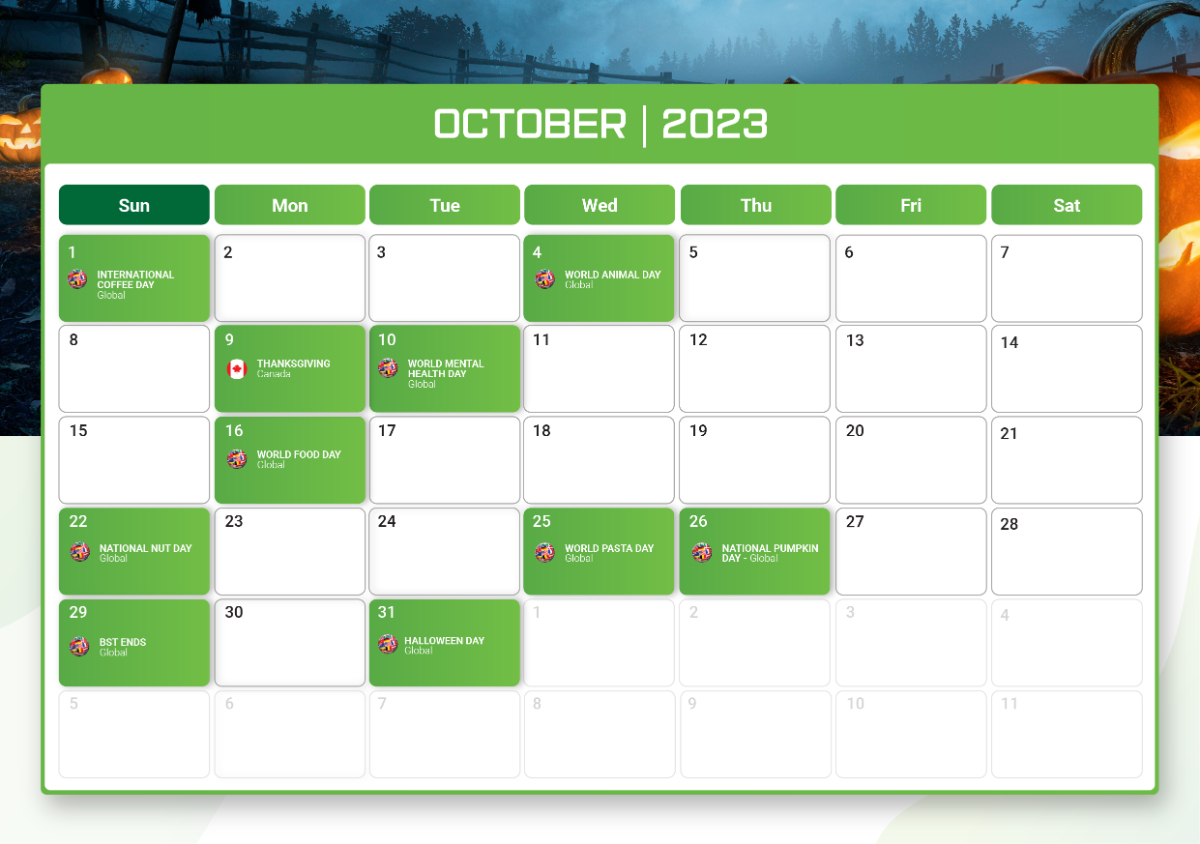 ecommerce Calendar Merchize 2023 october
