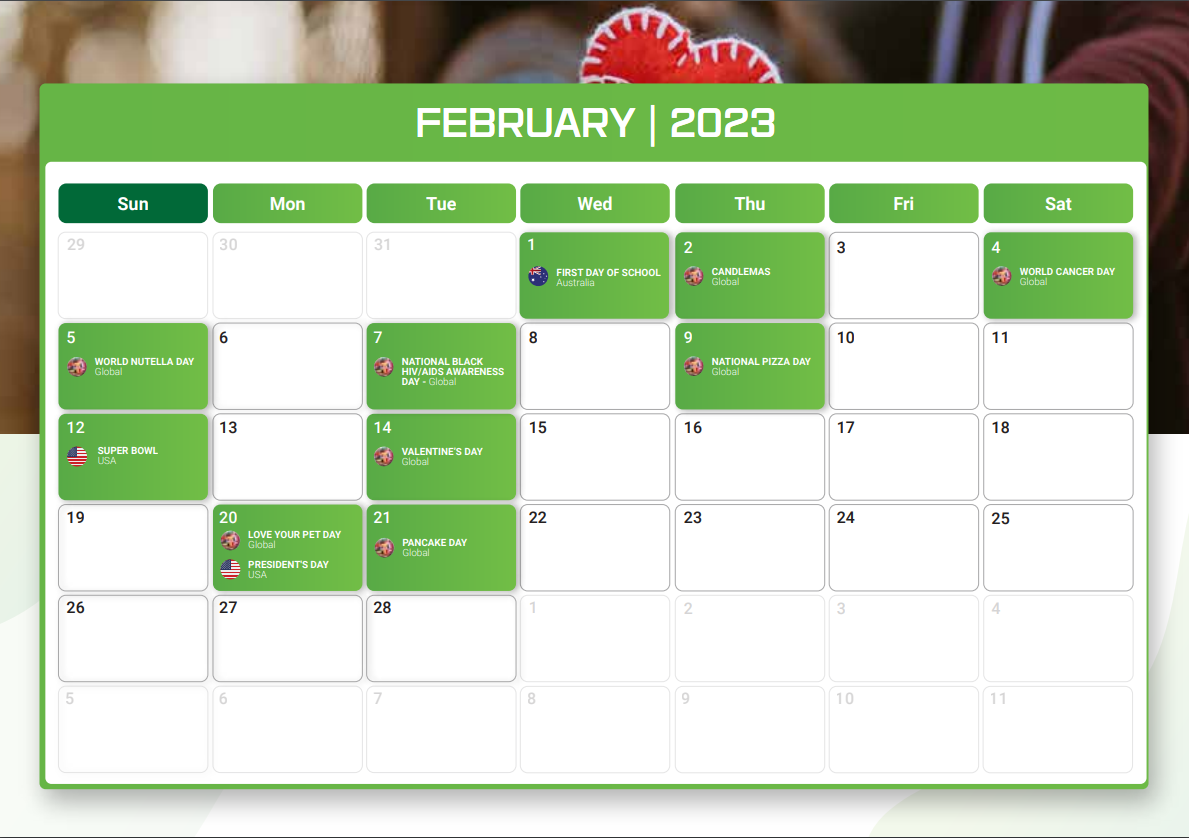 calender 2023 february