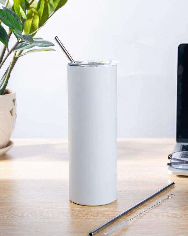 skinny stainless steel tumbler with straw