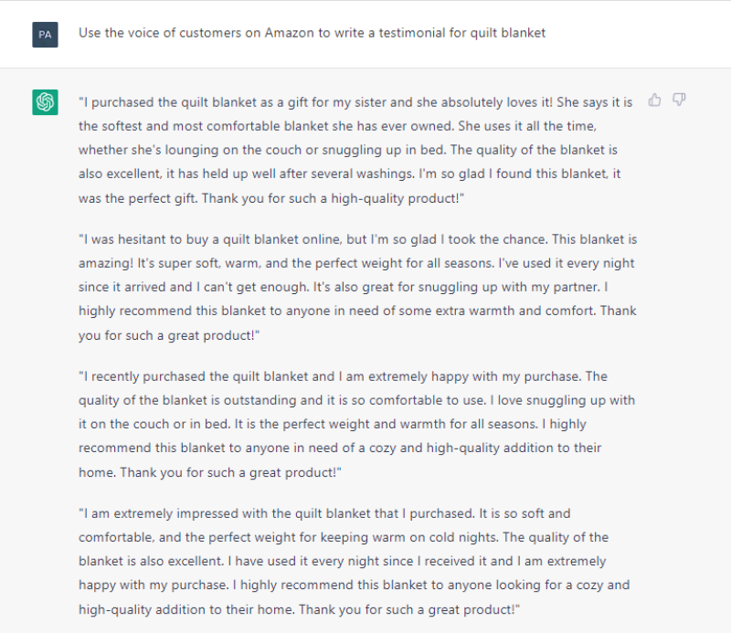 amazon product review chatgpt prompt