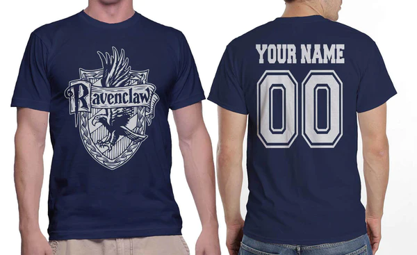 Navy blue t-shirt with white ink