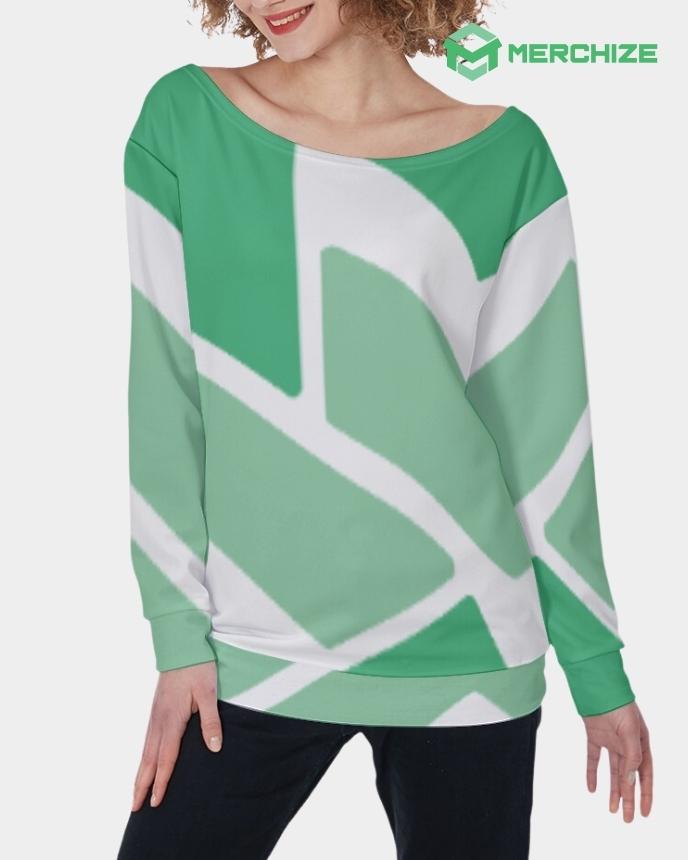 All-Over Print Women's Off-Shoulder Sweatshirt (Made in China)