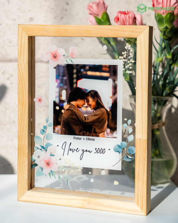 personalized floating wood frame