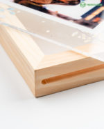 personalized floating wood frame with acrylic sheet