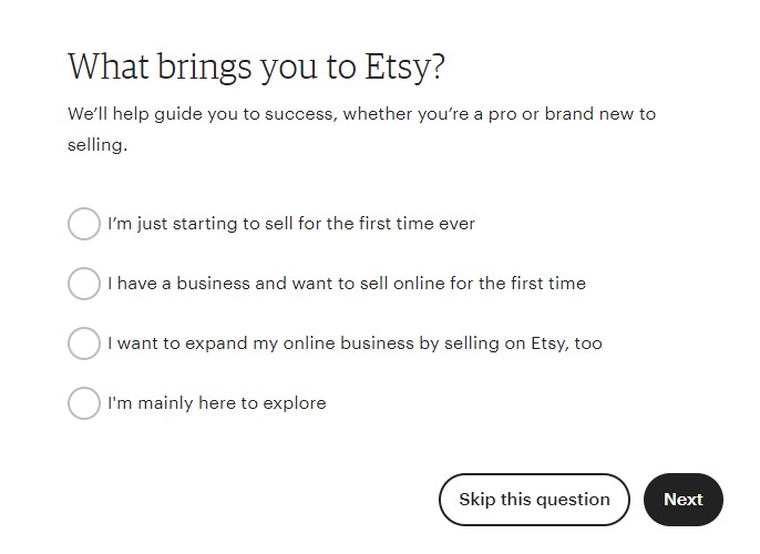 What brings you to Etsy?