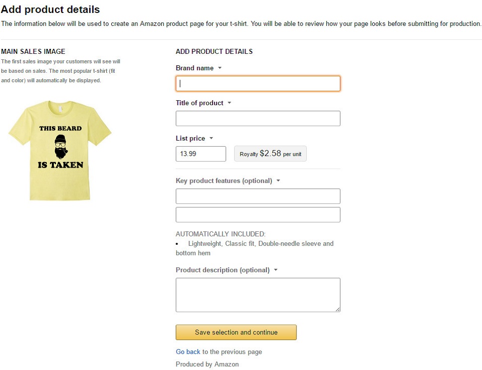 Listing Your Shirts on Amazon