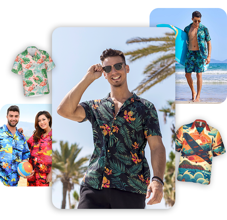 Women Shirts and Blouses Summer Short Sleeve Hawaii Style Button Down  Hawaiian Shirt Beach Tops Collared Print Front Pocket at  Women’s  Clothing