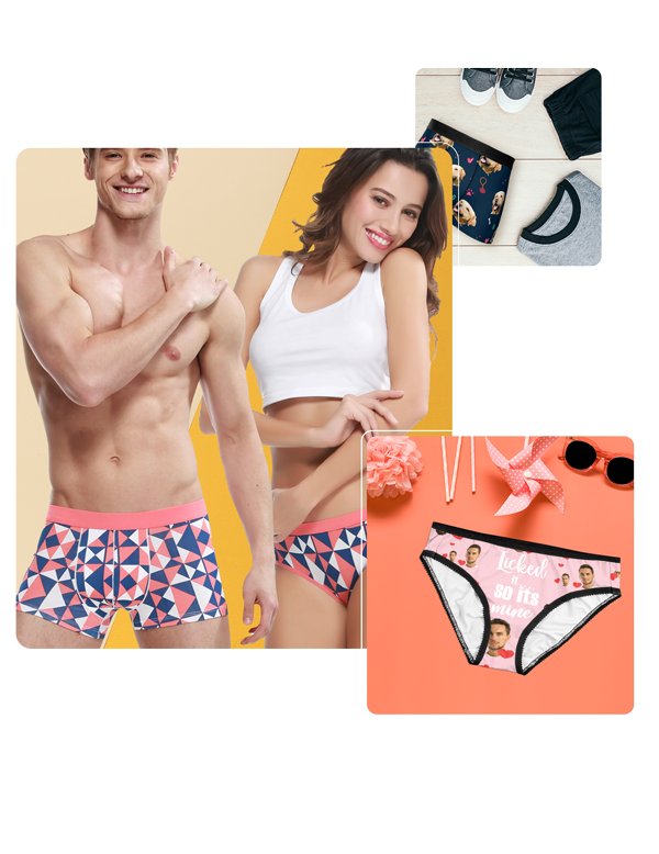 Women And Men Underwear Clothes Set For Web And Mobile Design