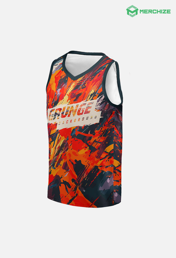 All-over Print V-neck Sleeveless Jersey Tank Top