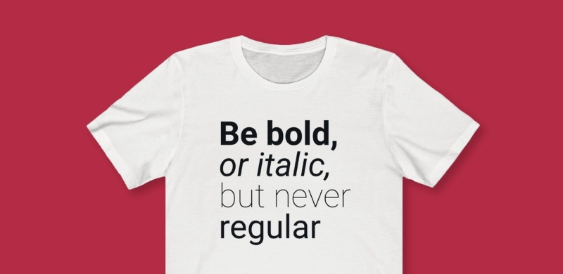 Simple fonts t-shirt