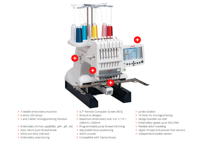 Janome MB-7e hat embroidery machine