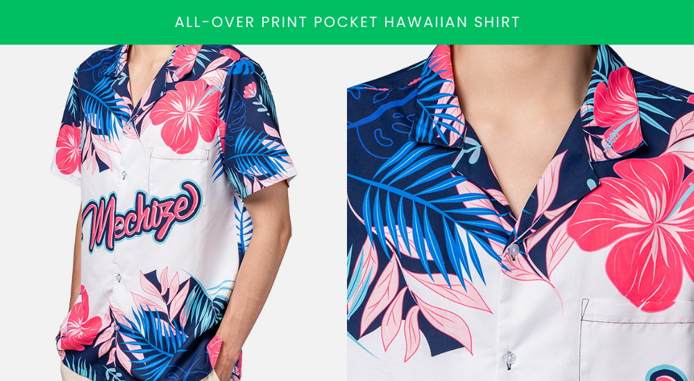 all-over print pocket hawaiian shirt