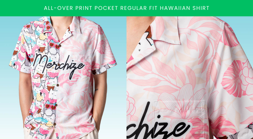 all-over print pocket regular fit shirt hawaiian shirt