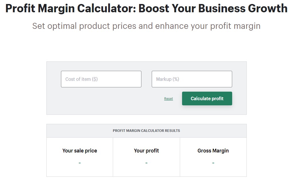 Công cụ tính lợi nhuận biên lợi nhuận của Shopify