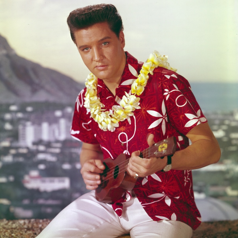 elvis wearing hawaiian shirt