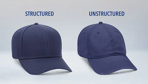 structure vs unstructured baseball hat