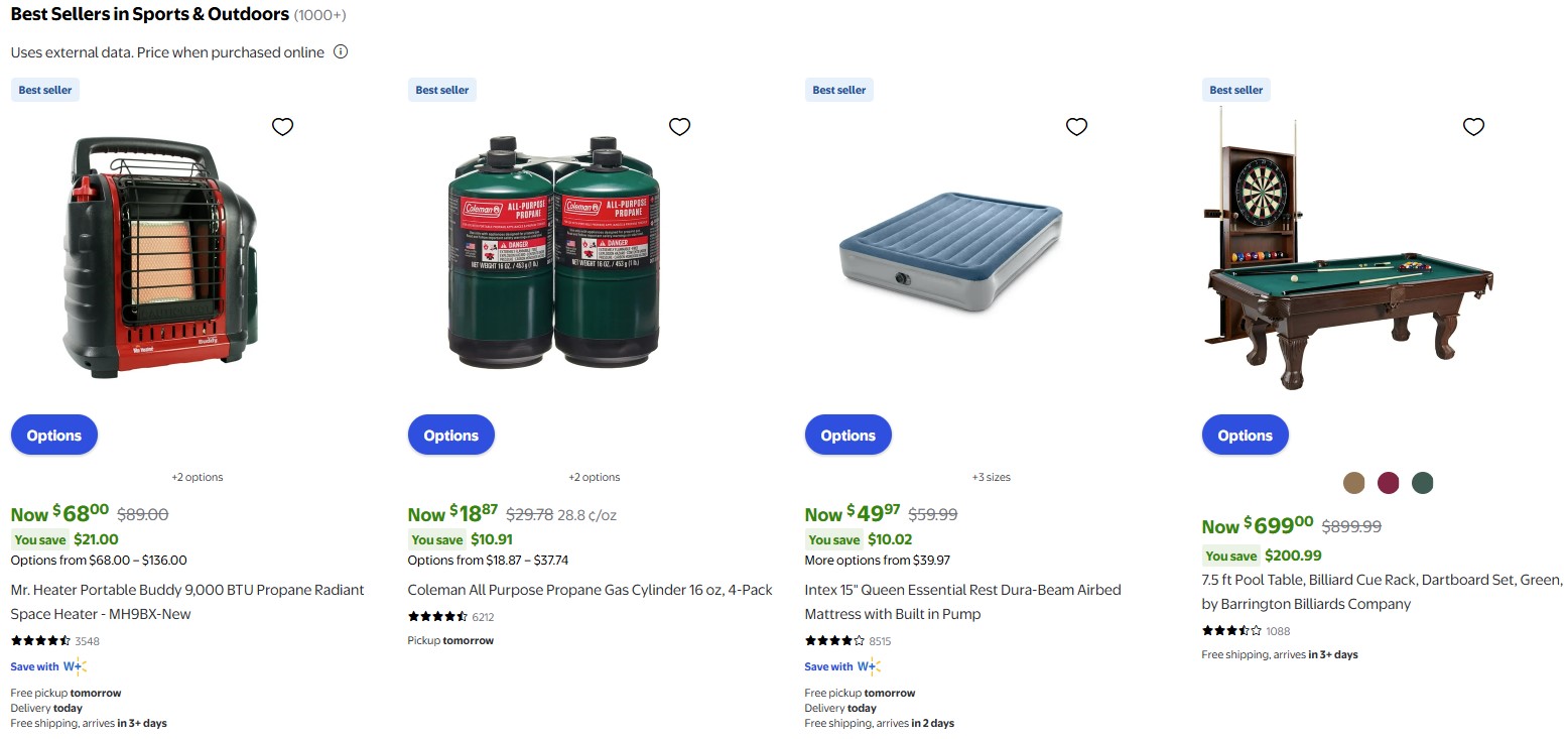 Top Rated Products in Outdoor and Sporting Goods on Walmart