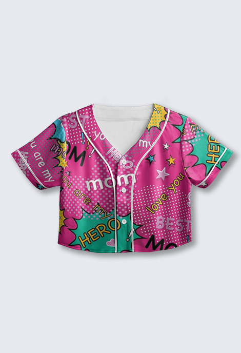 All-over Print Crop Top Baseball Jersey