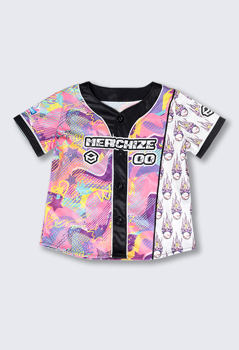 All-over Print Kids and Youth Baseball Jersey Without Piping