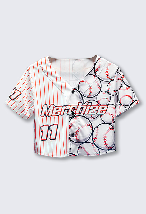 Crop Top Baseball Jersey Without Piping