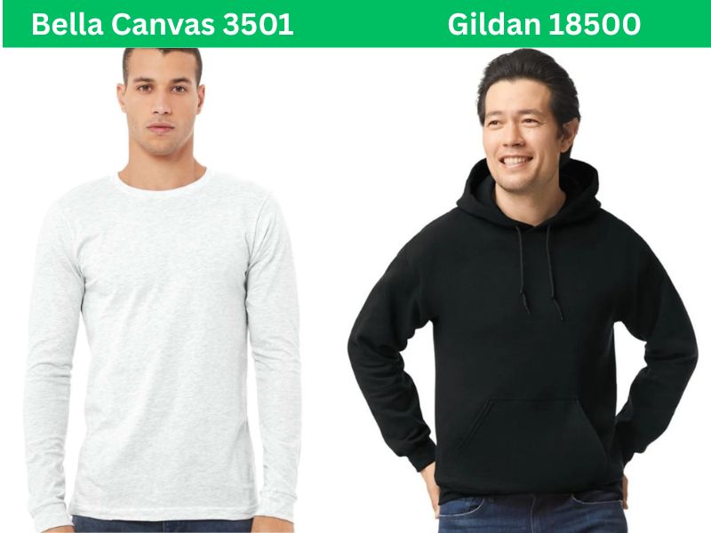 Bella Canvas 3501 vs Gildan 18500