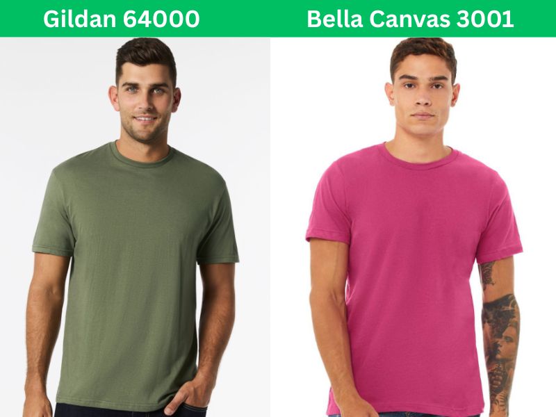 gildan 64000 vs bella canvas 3001