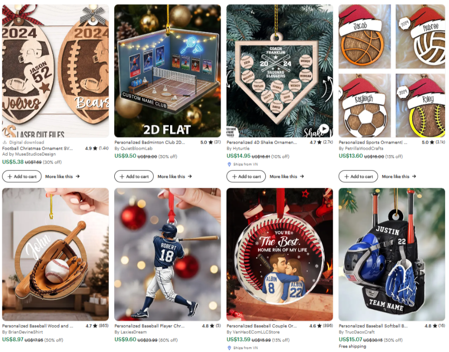 sports ornaments