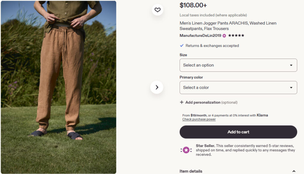Men's linen jogger pants