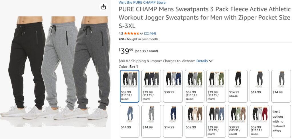 Pure Champ Athletic Sweatpants with Drawstring