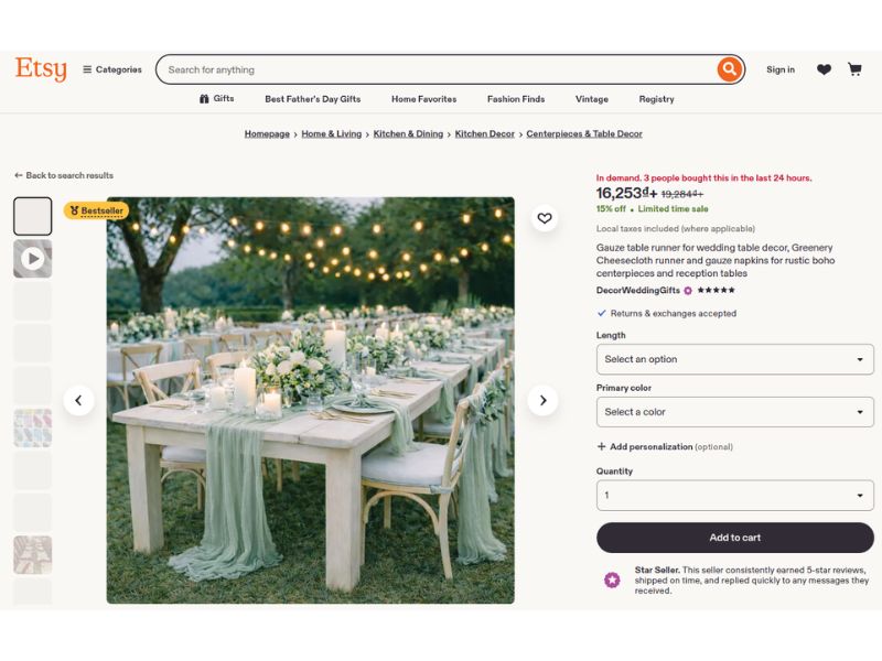 wedding cheesecloth Table Runners