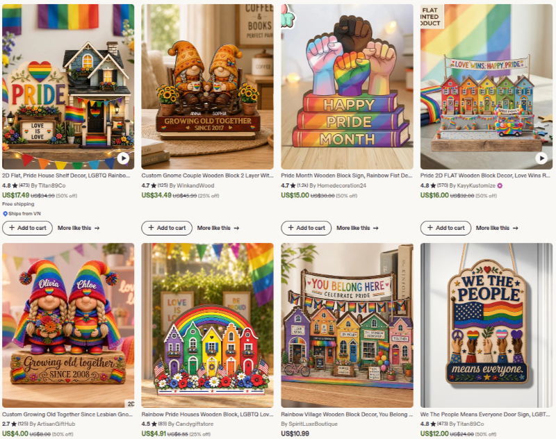 wood lock pride month decor