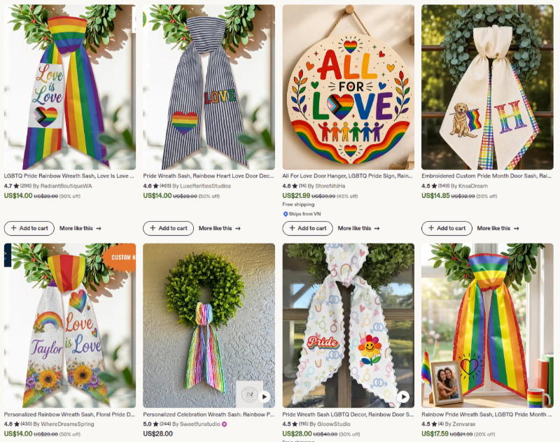 wreath sash pride