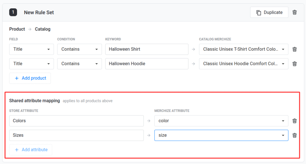 attribute mapping rule